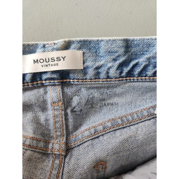 MOUSSY VINTAGE Cropped Distressed Tapered Skinny Jeans Sz 24 Inseam 23'' #1F414 - Picture 6 of 10